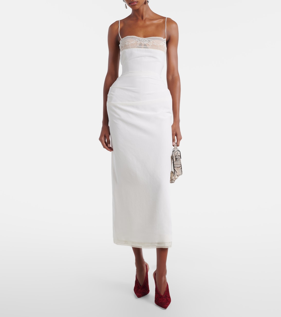 Magda Butrym - Lace-trimmed silk corset dress
