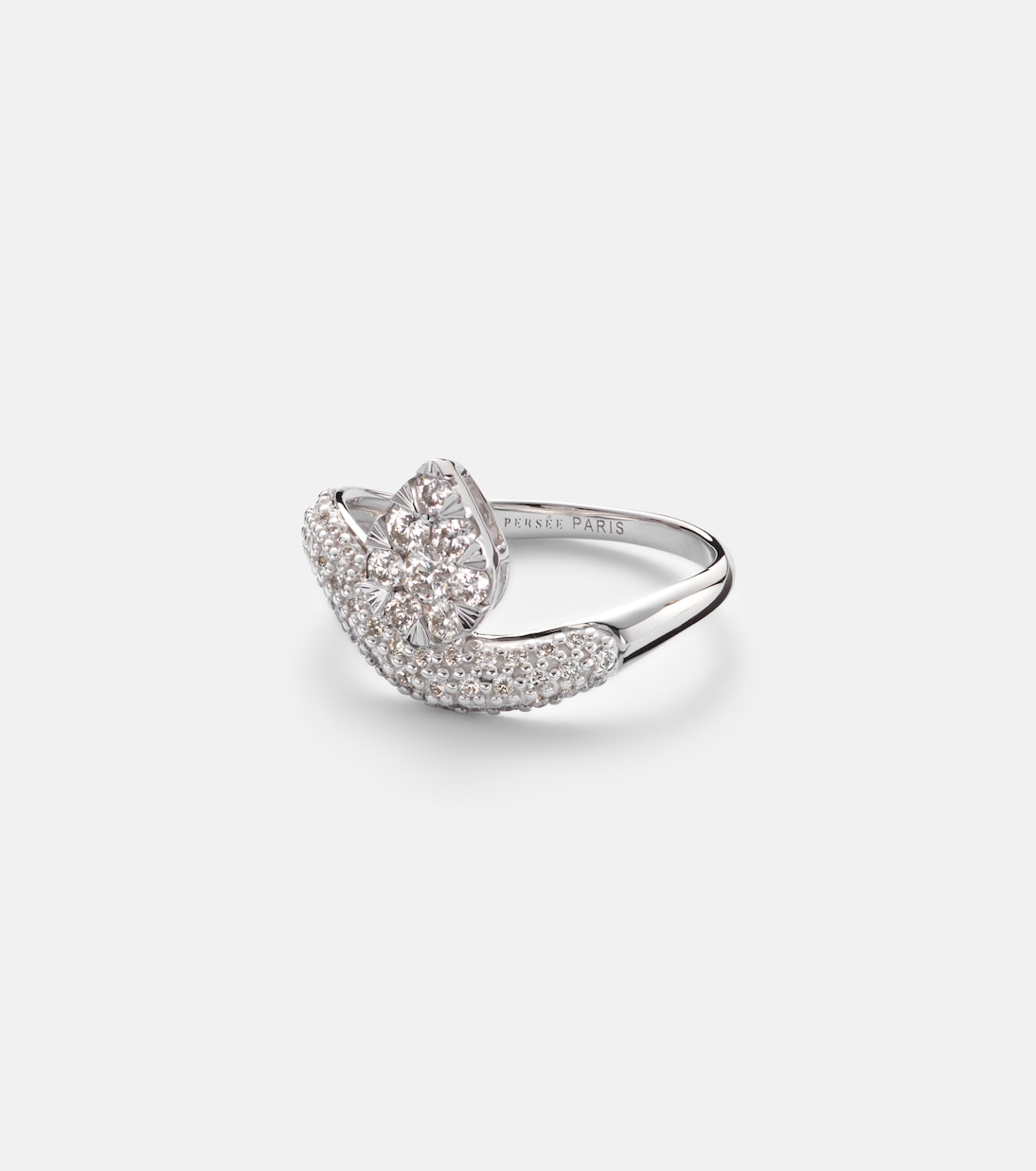 Persée - Wave Alliance 18kt white gold ring with diamonds