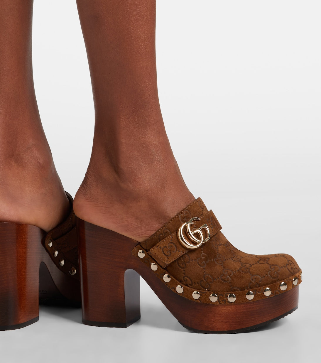 Gucci - Double G GG suede clogs