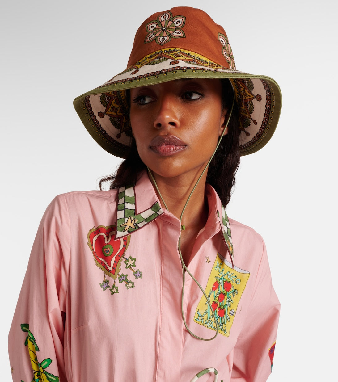 Alémais - Printed cotton fedora