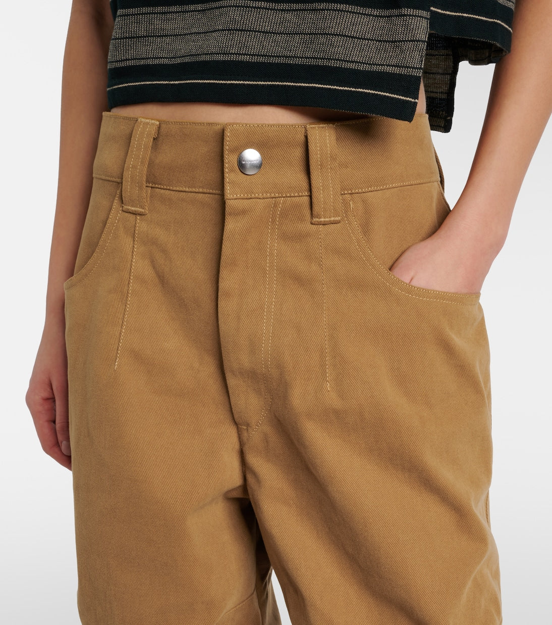 Marant Etoile - Opalyna cotton twill wide-leg pants