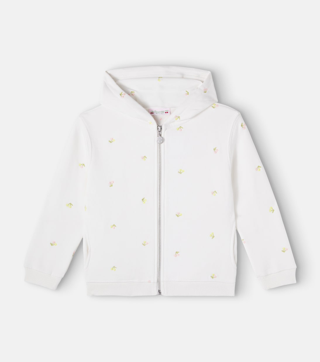 Bonpoint - Embroidered cotton jersey zip-up hoodie