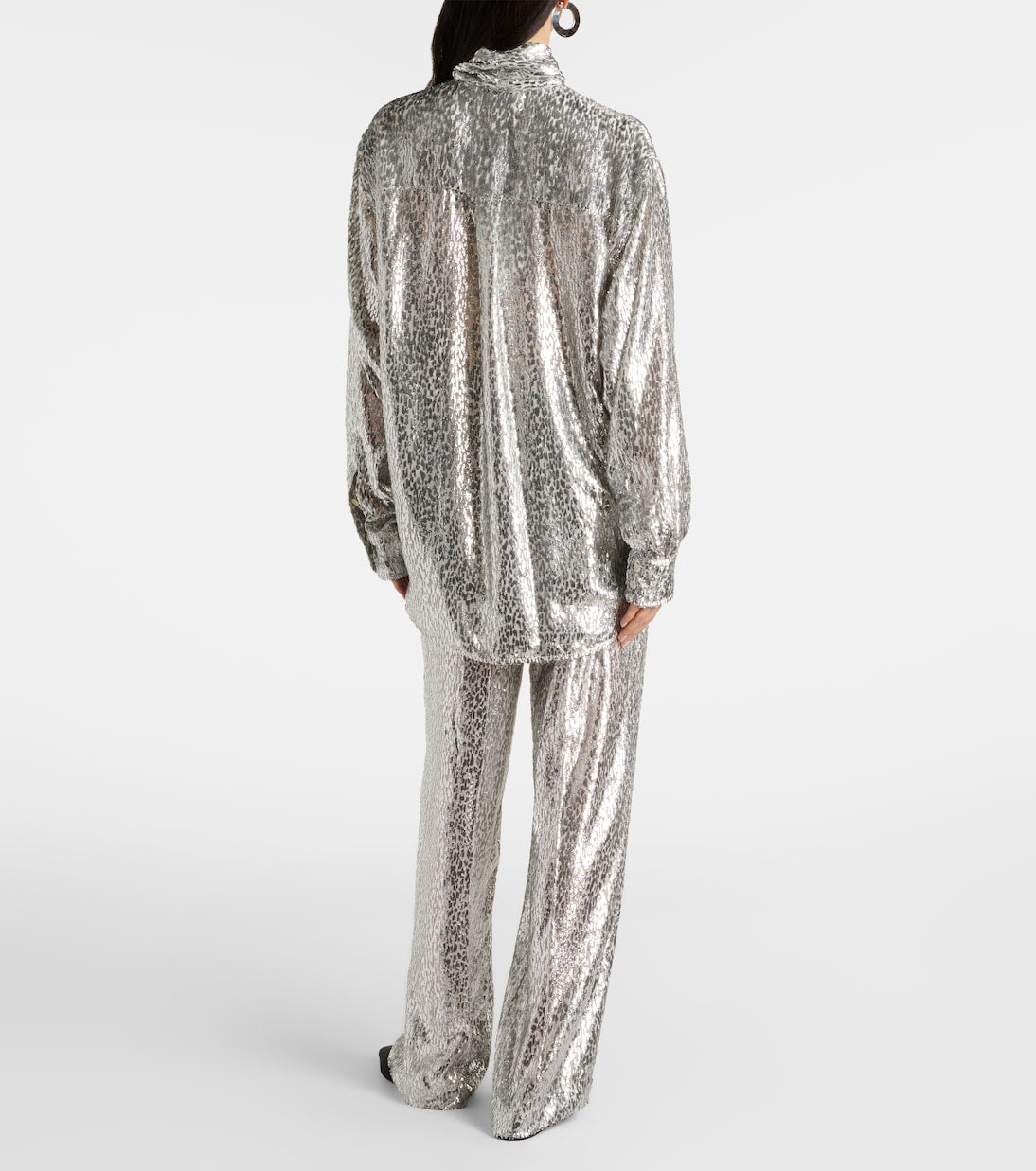 Stella McCartney - Fil coupé lamé wide-leg pants