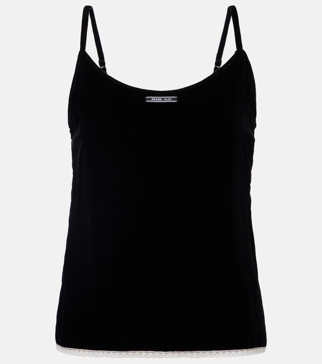 Prada - Lace-trimmed velvet camisole