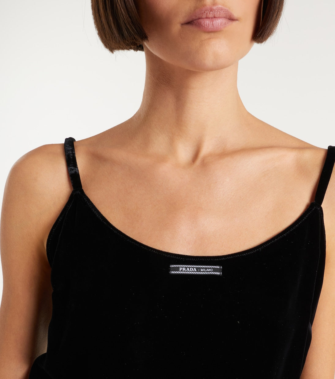 Prada - Lace-trimmed velvet camisole