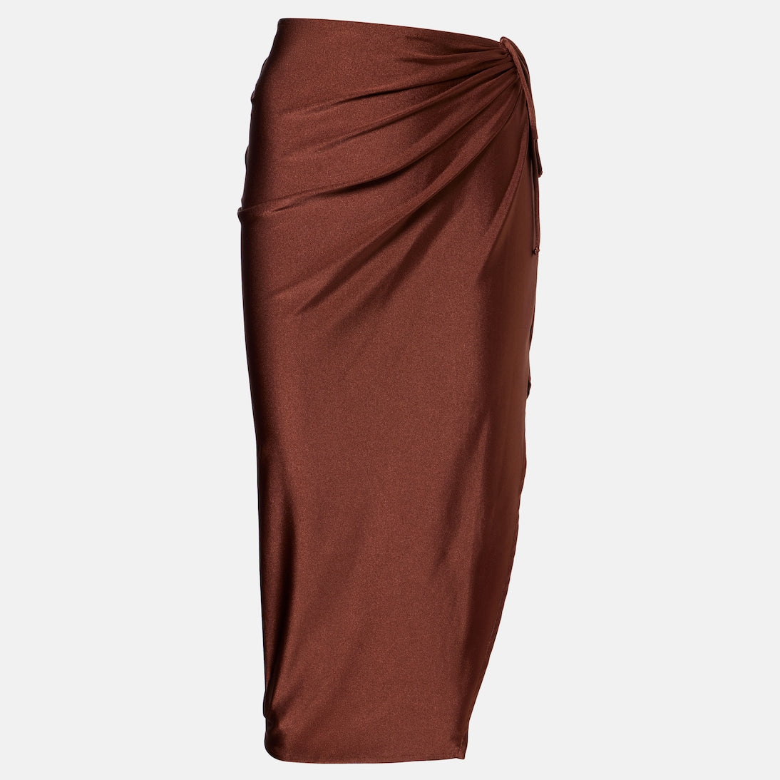 Adriana Degreas - Solid Ruched gathered midi skirt