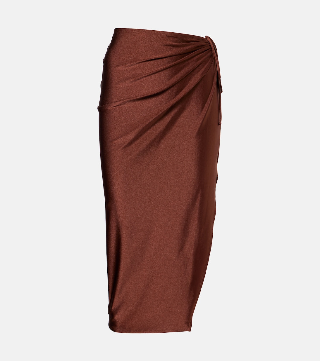 Adriana Degreas - Solid Ruched gathered midi skirt
