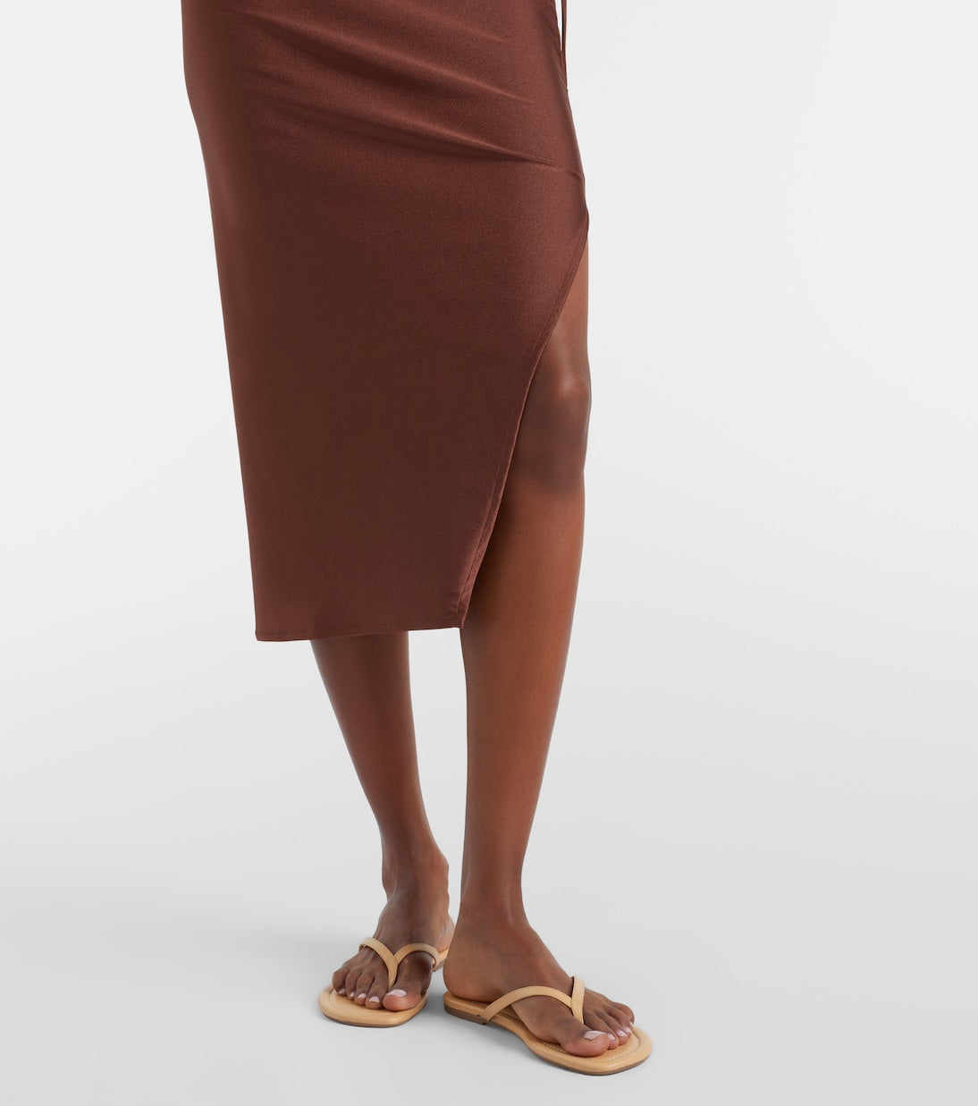 Adriana Degreas - Solid Ruched gathered midi skirt