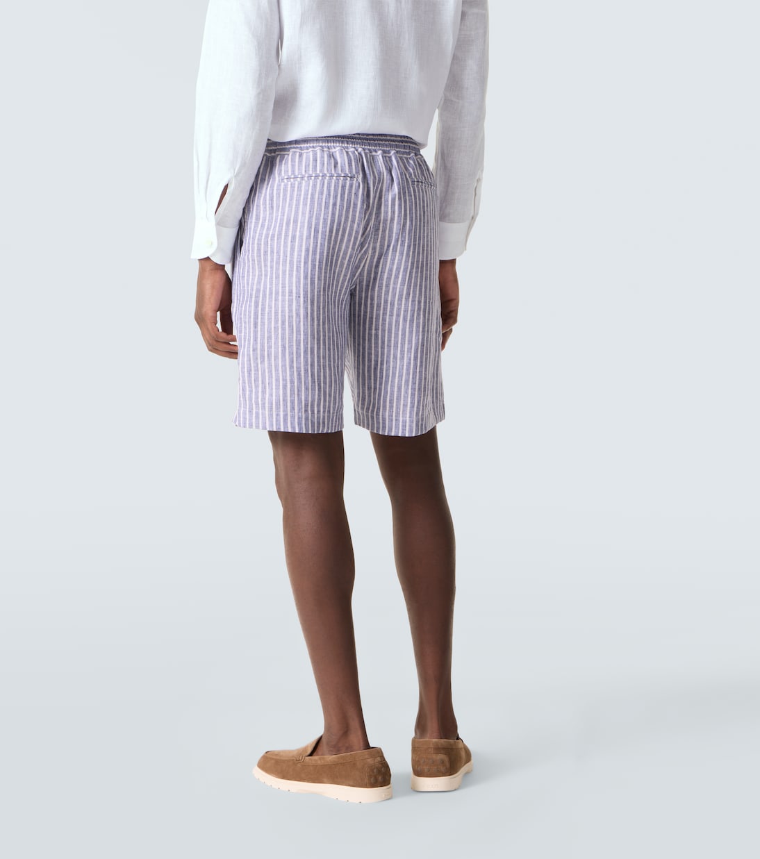 Fedeli - Alfa striped linen Bermuda shorts