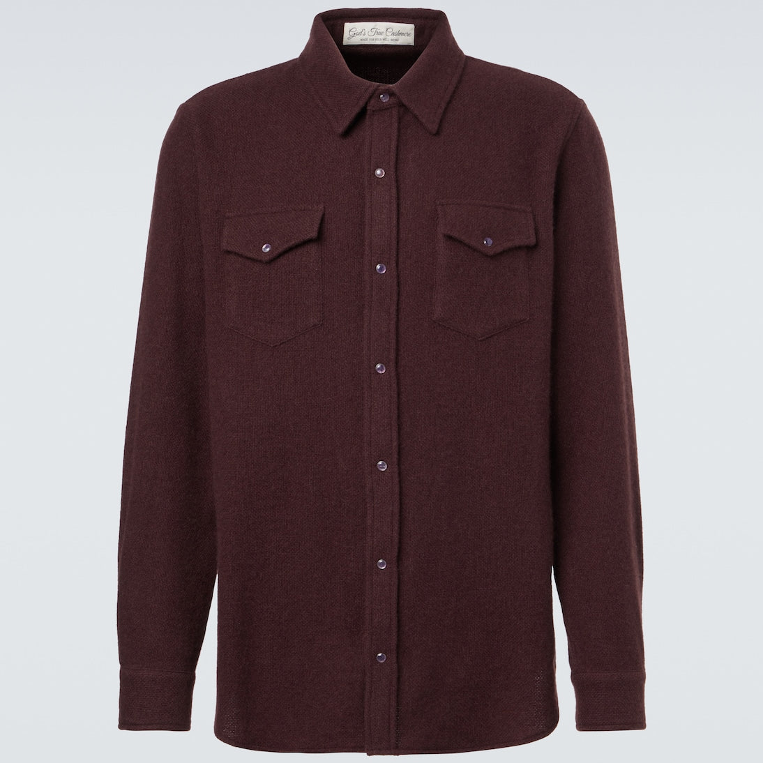 God's True Cashmere - Claret cashmere shirt with amethyst