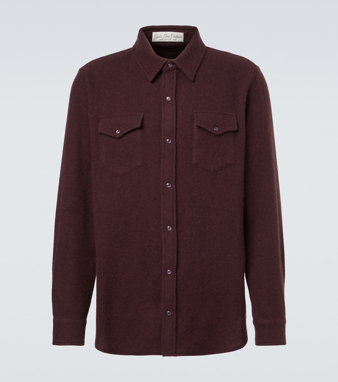 God's True Cashmere - Claret cashmere shirt with amethyst