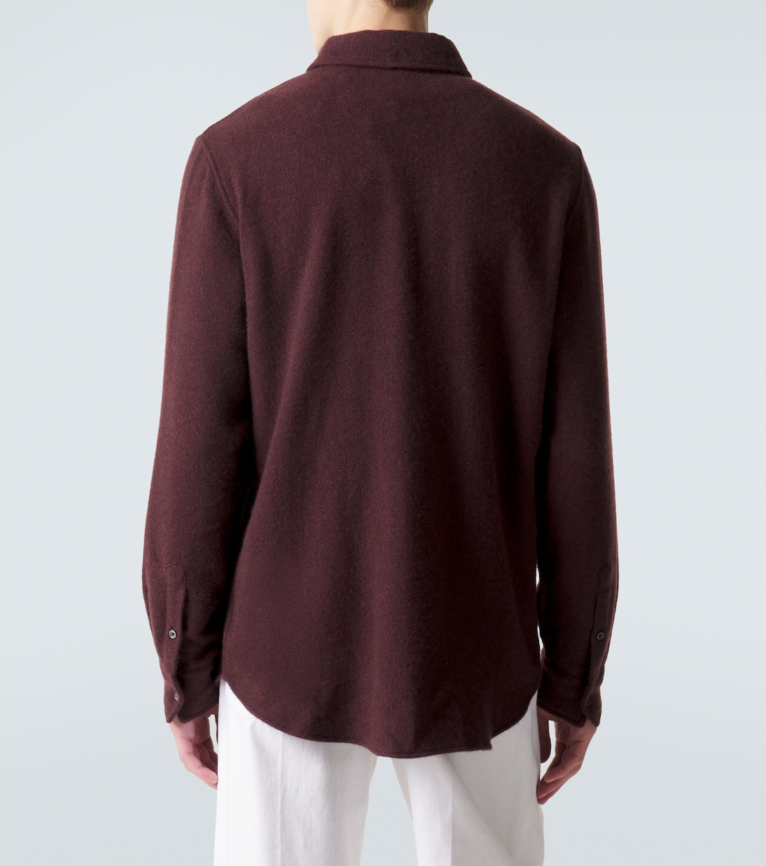 God's True Cashmere - Claret cashmere shirt with amethyst