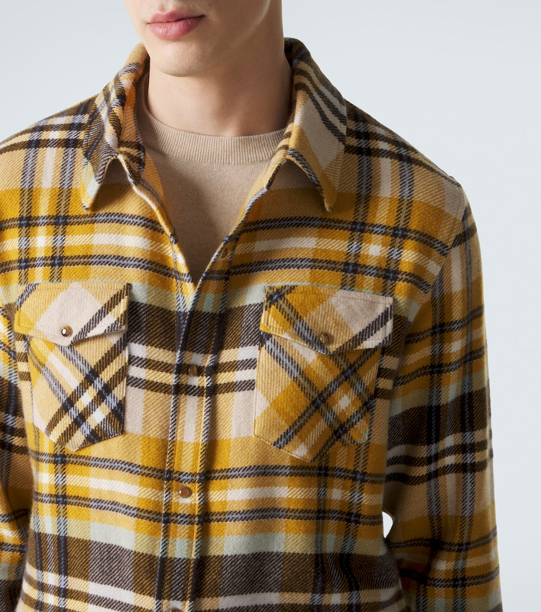 God's True Cashmere - Abundance cashmere shirt with tiger eye