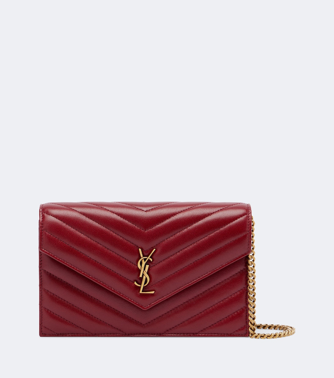 Saint Laurent - Cassandre leather wallet on chain