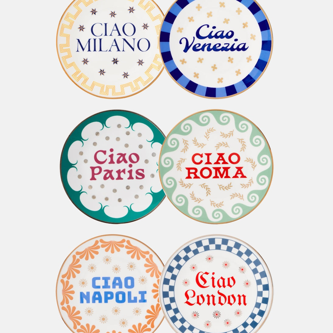 Bitossi - Set of 6 porcelain plates