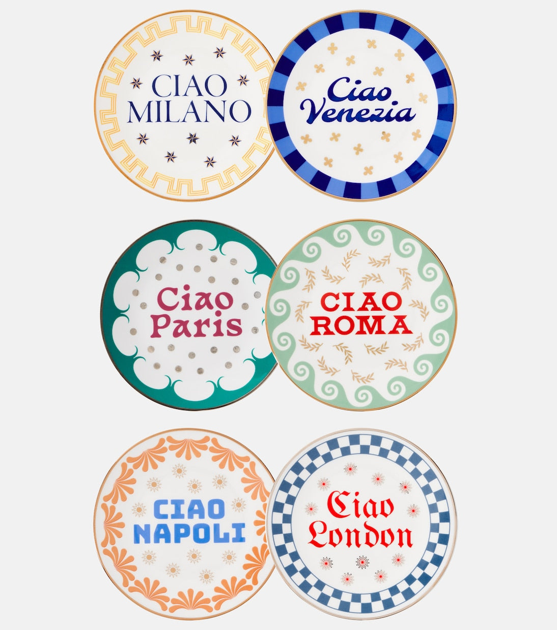 Bitossi - Set of 6 porcelain plates