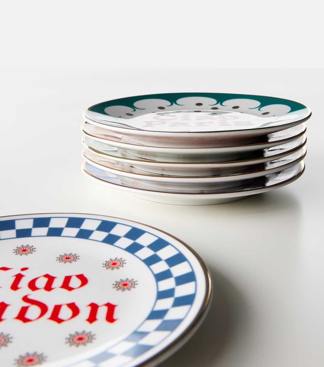 Bitossi - Set of 6 porcelain plates