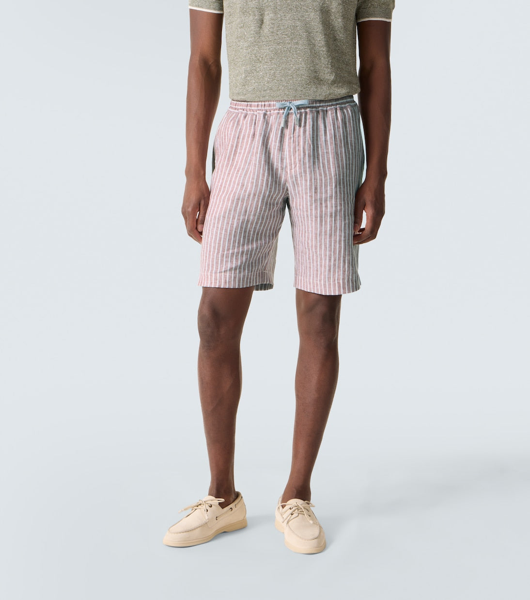 Fedeli - Alfa striped linen Bermuda shorts