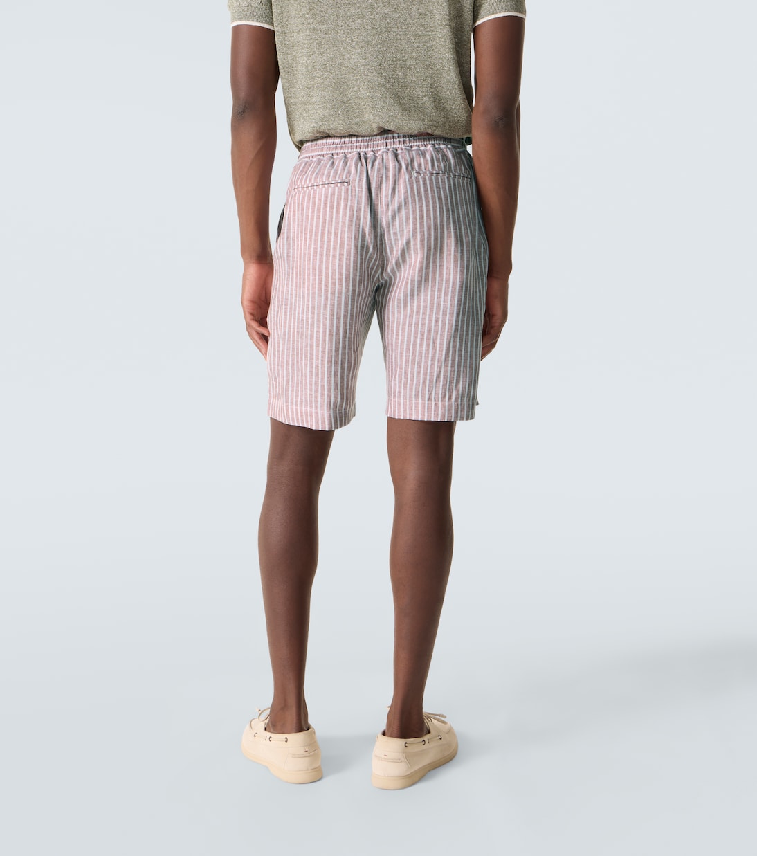 Fedeli - Alfa striped linen Bermuda shorts
