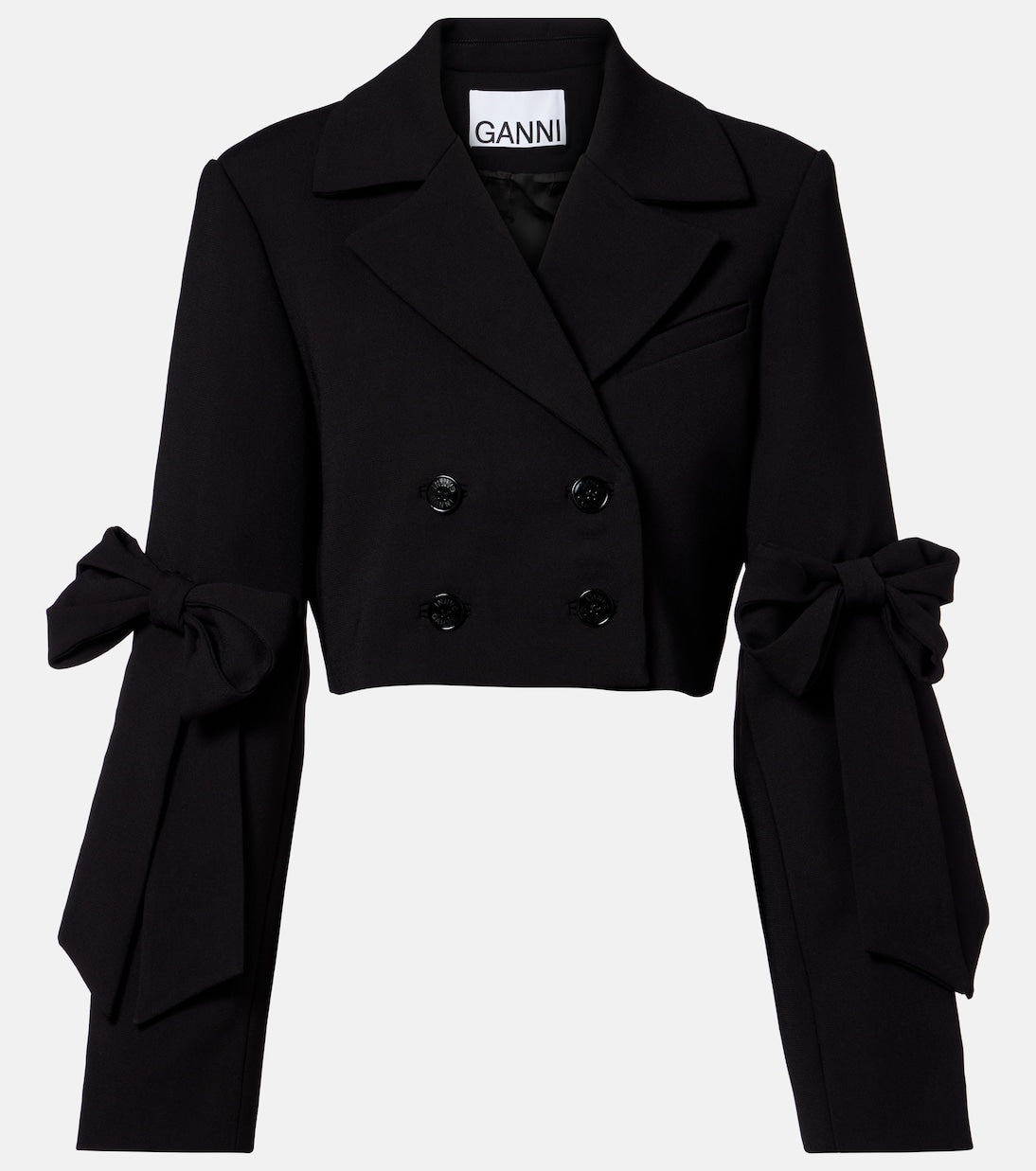 Ganni - Double-breasted cropped blazer