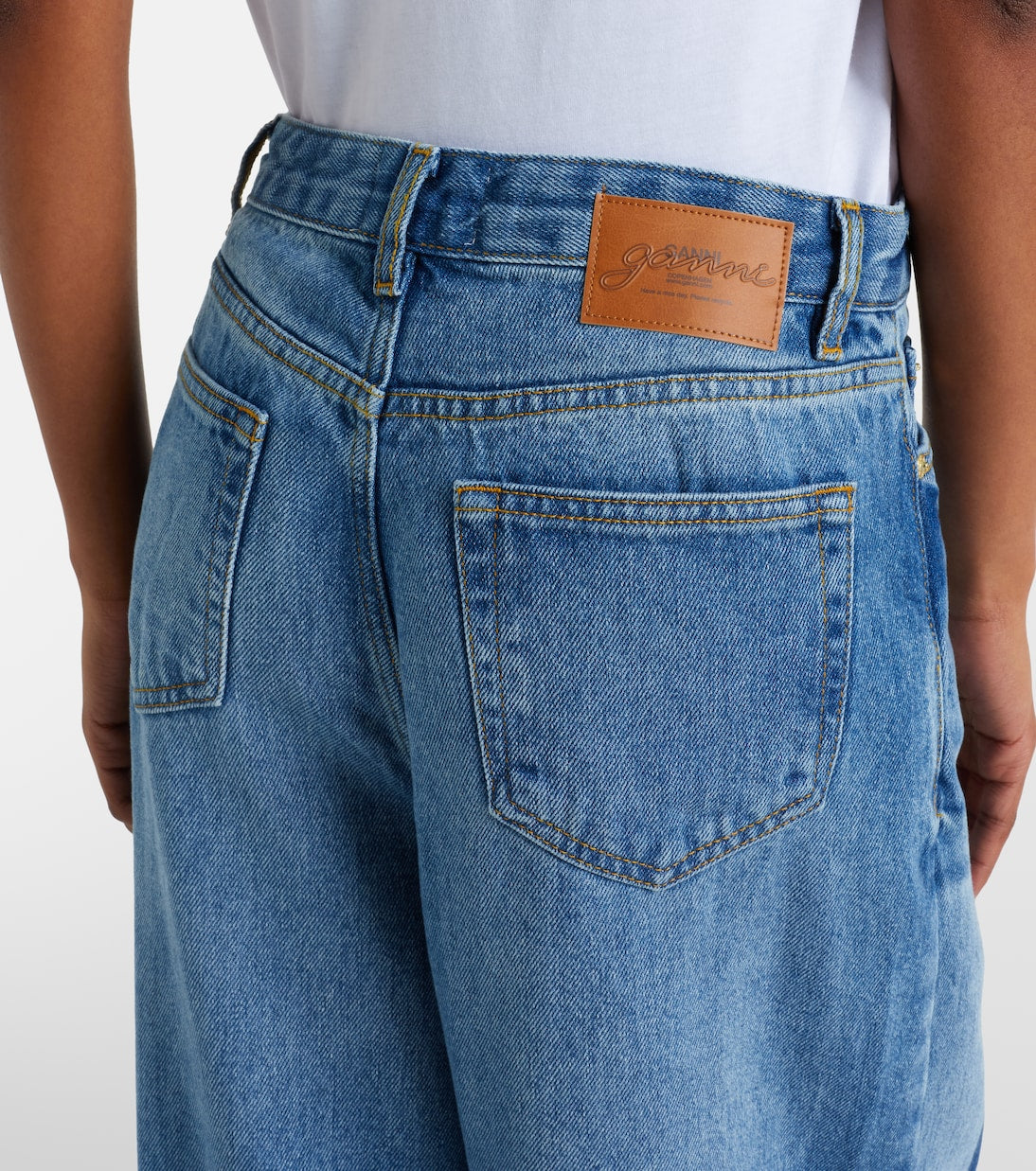 Ganni - High-rise wide-leg jeans
