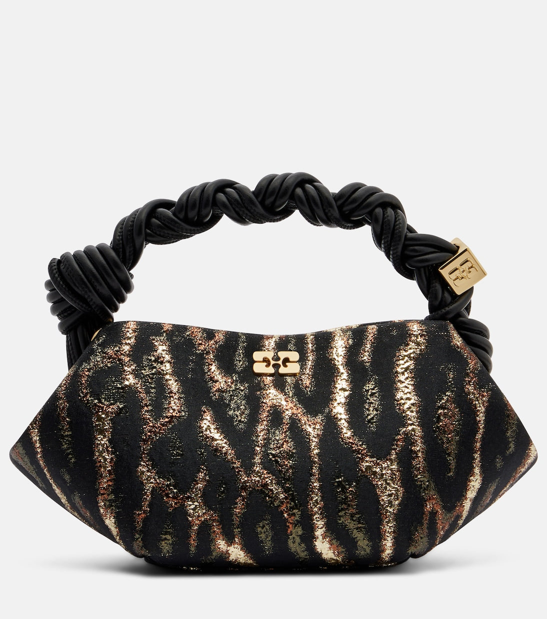 Ganni - Bou Mini leopard-print cloqué top-handle bag
