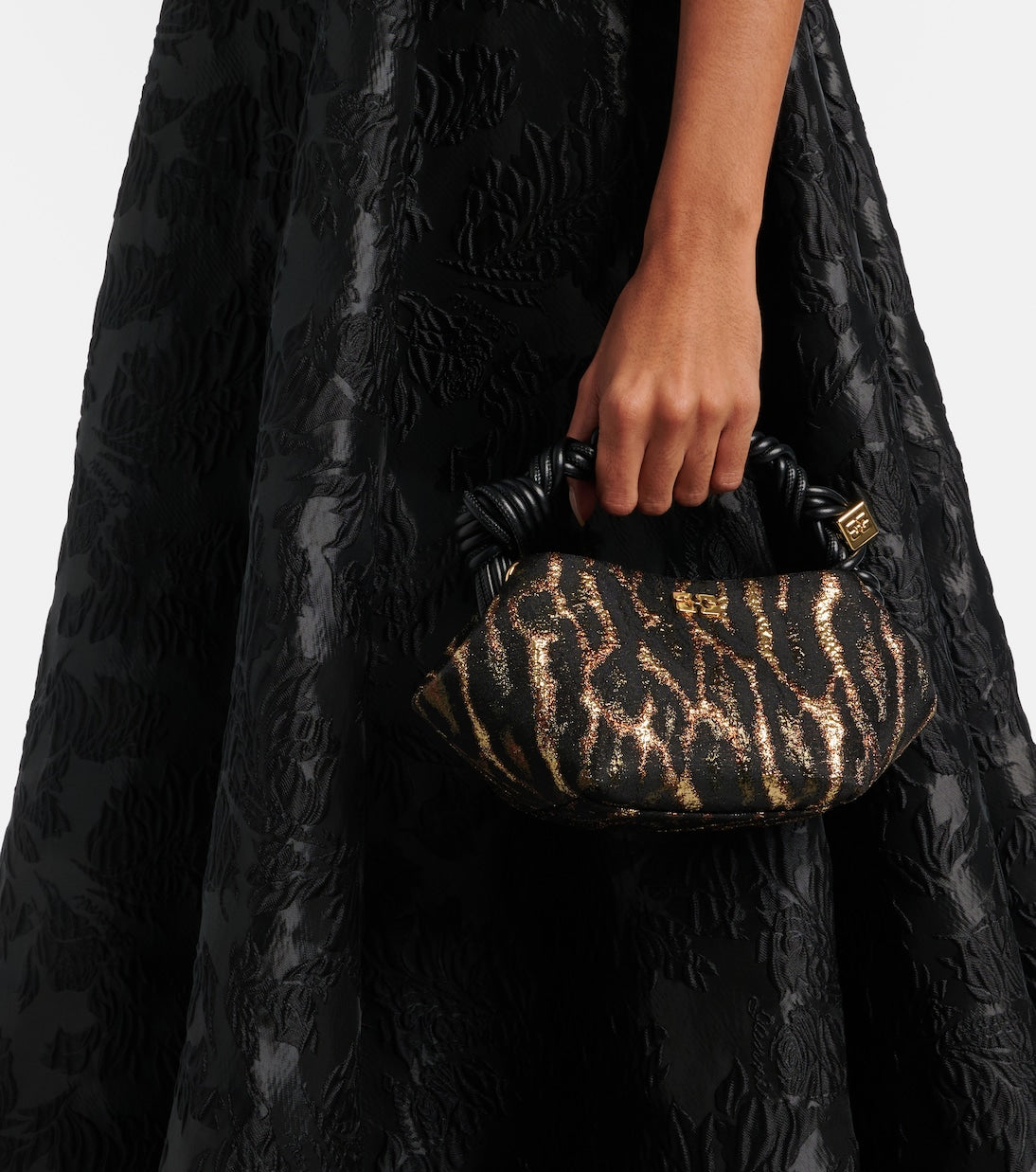 Ganni - Bou Mini leopard-print cloqué top-handle bag