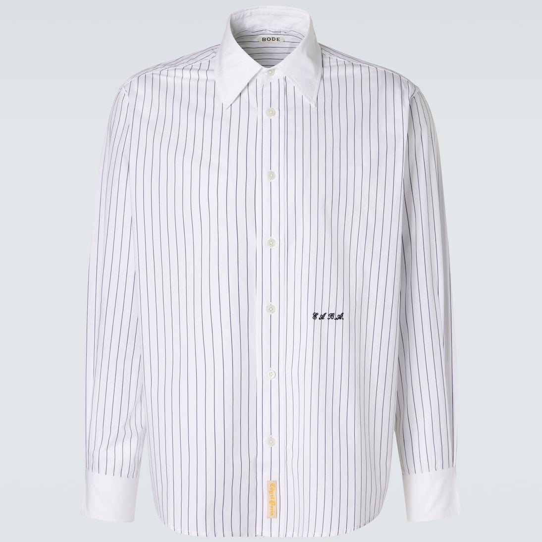Bode - Pinstripe cotton poplin shirt