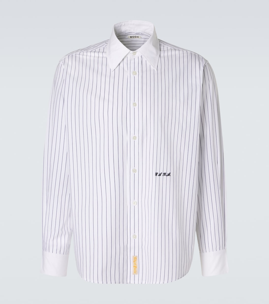Bode - Pinstripe cotton poplin shirt
