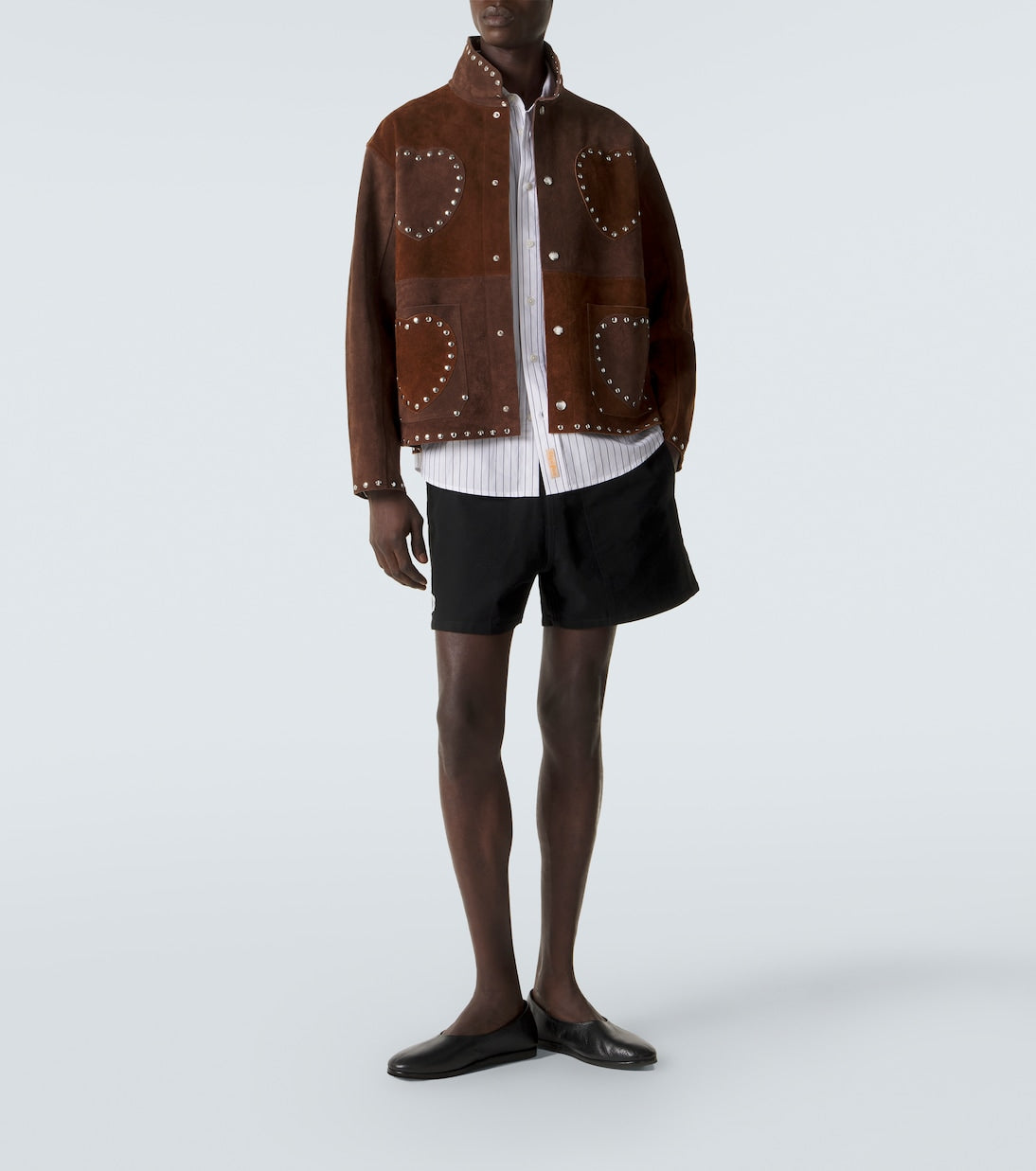Bode - Pinstripe cotton poplin shirt