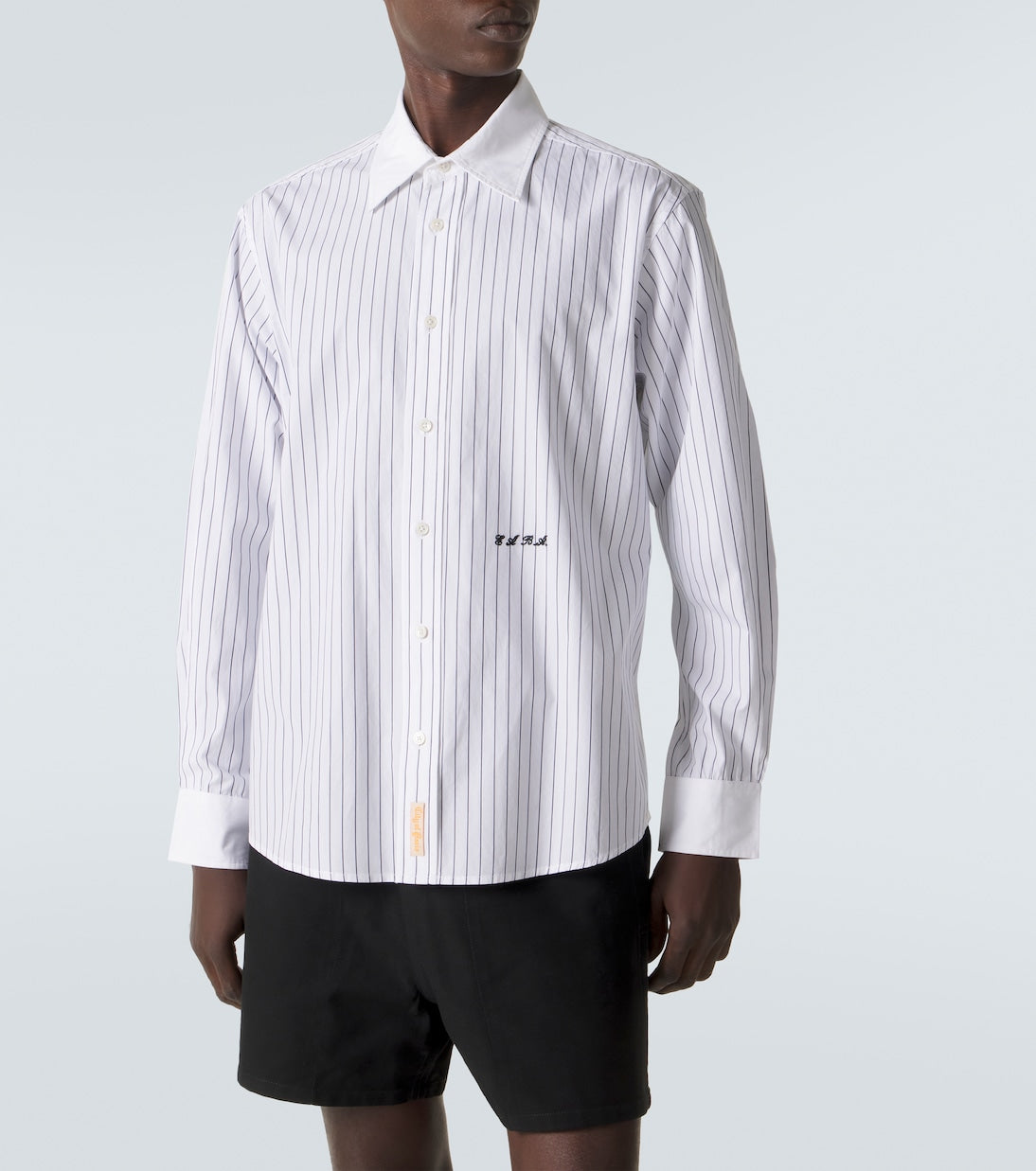Bode - Pinstripe cotton poplin shirt
