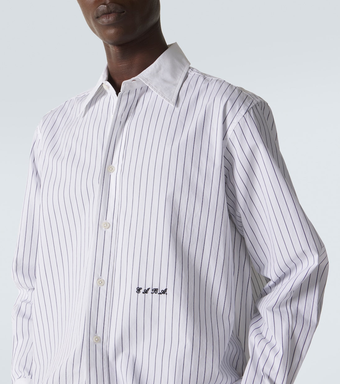 Bode - Pinstripe cotton poplin shirt