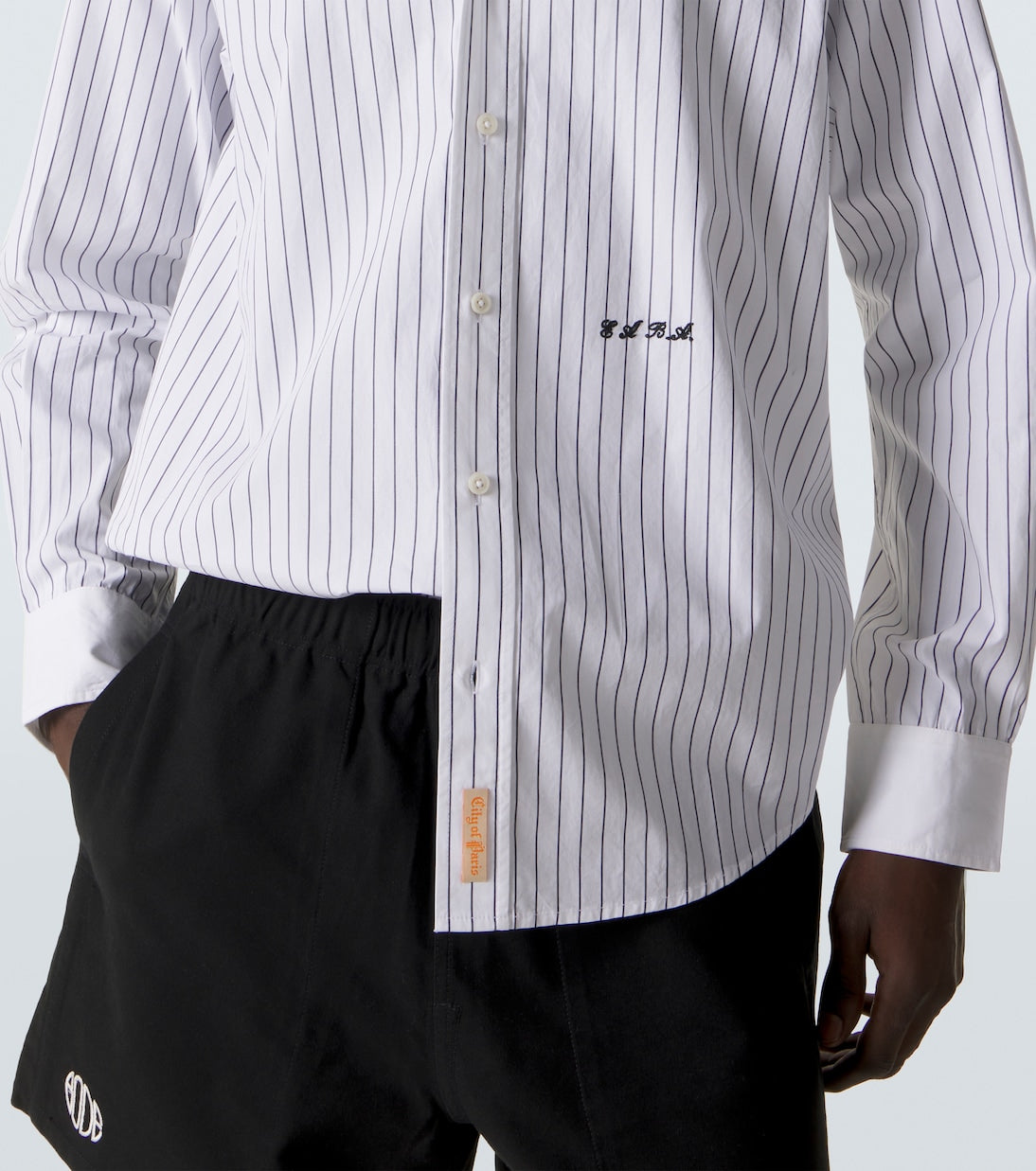 Bode - Pinstripe cotton poplin shirt