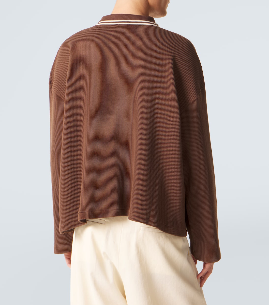 Bode - Geneva waffle-knit cotton polo sweater