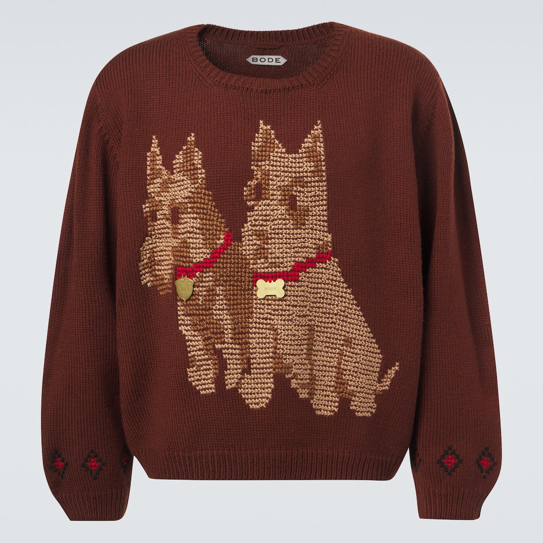 Bode - Scottie embroidered wool sweater