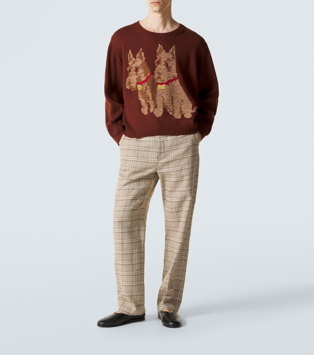 Bode - Scottie embroidered wool sweater