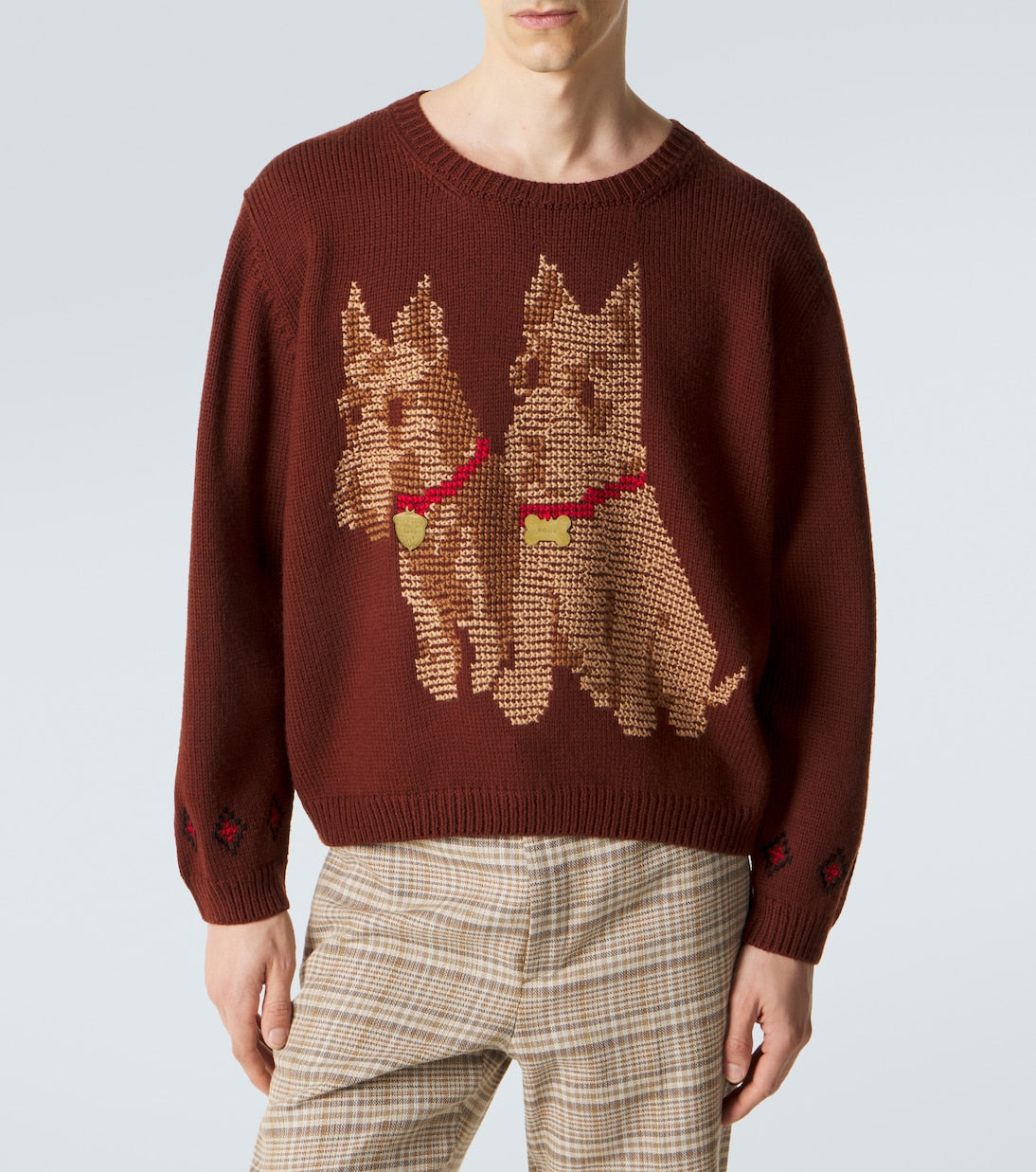 Bode - Scottie embroidered wool sweater