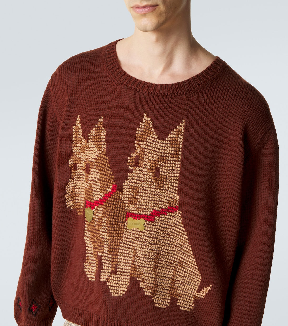 Bode - Scottie embroidered wool sweater