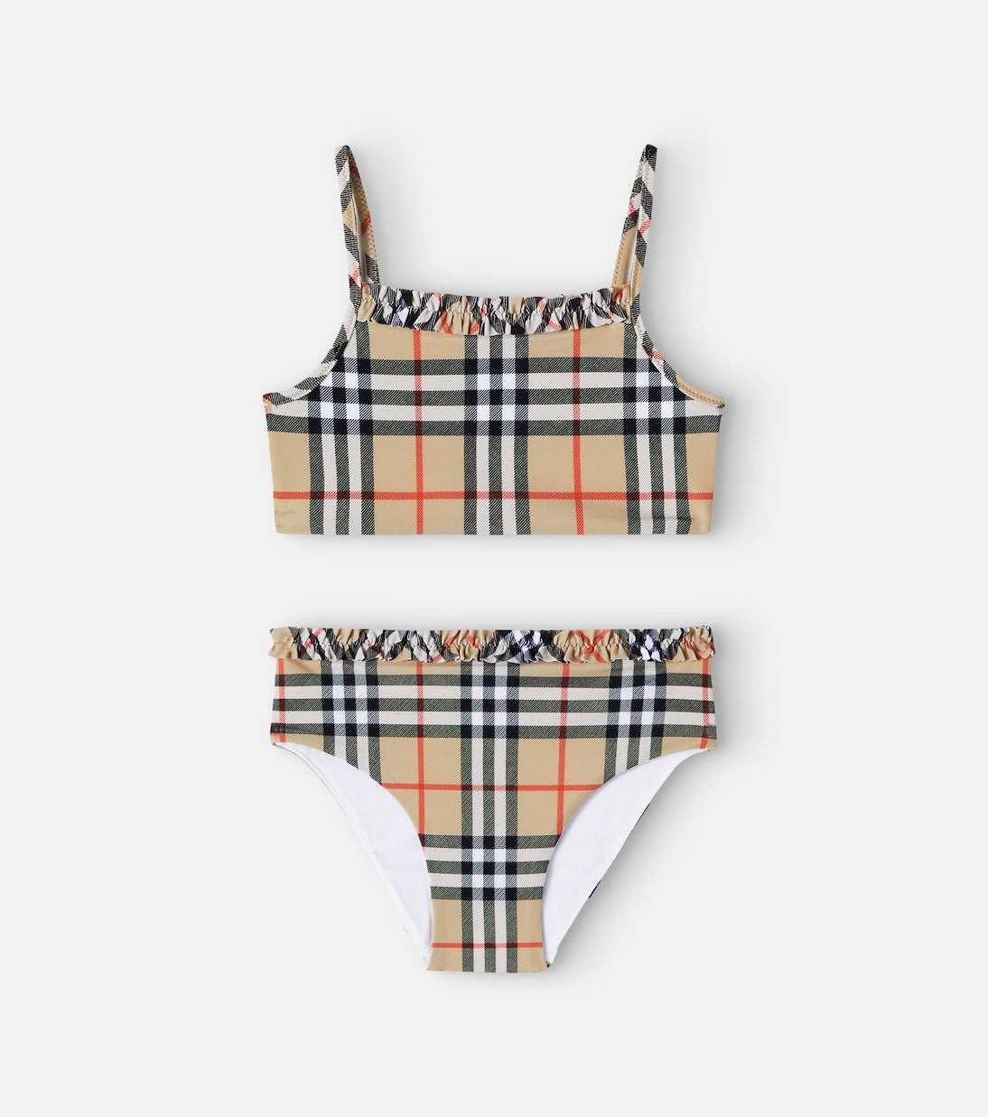 Burberry Kids - Burberry Check ruffled bikini