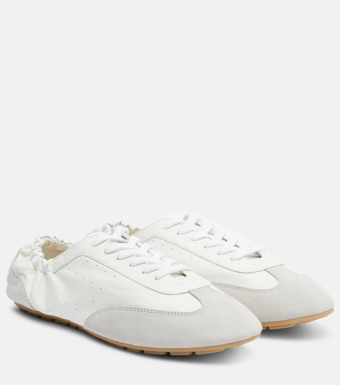 Saint Laurent - Lewis suede-trimmed leather sneakers