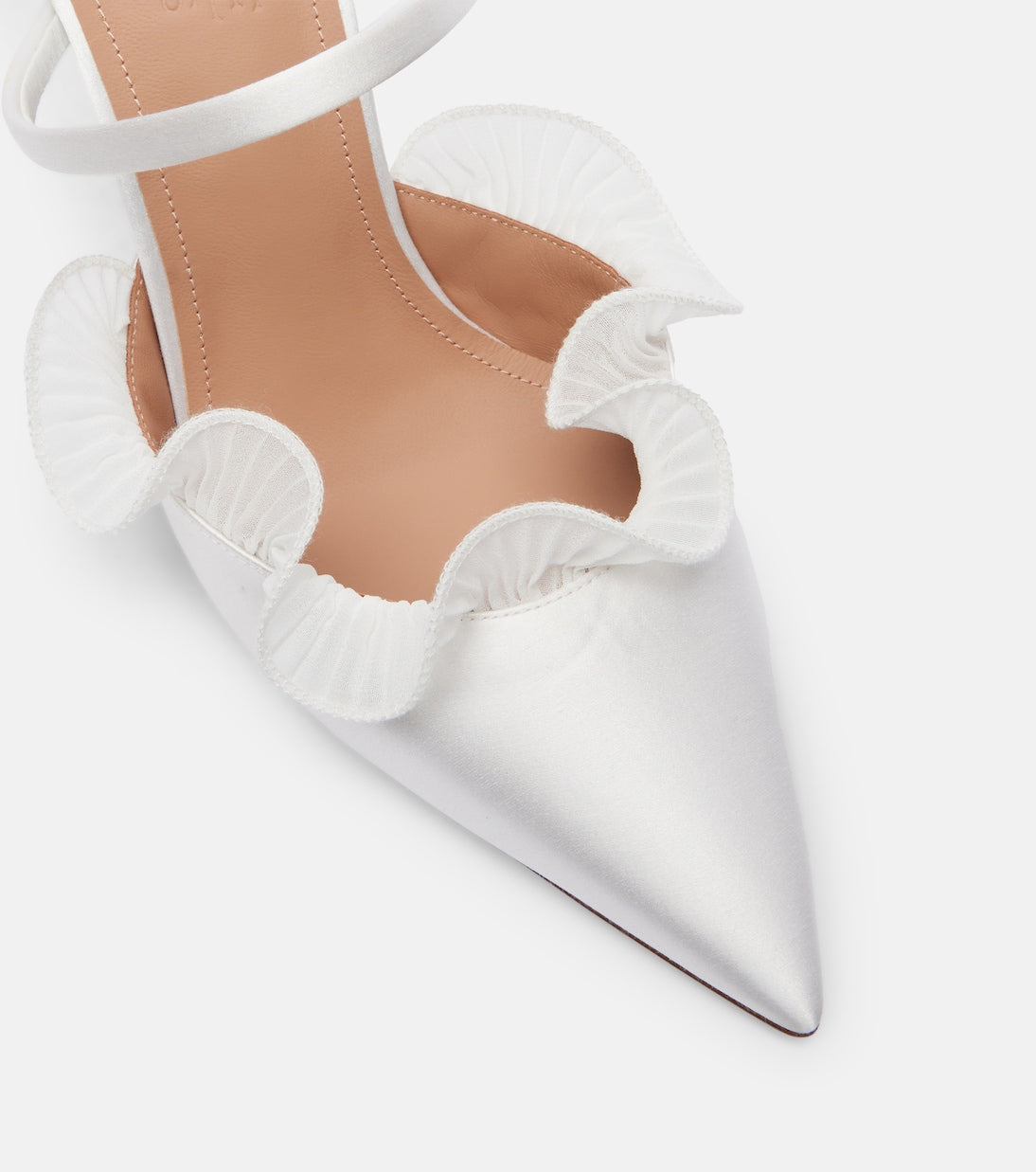 Malone Souliers - Cecile 70 ruffled satin mules