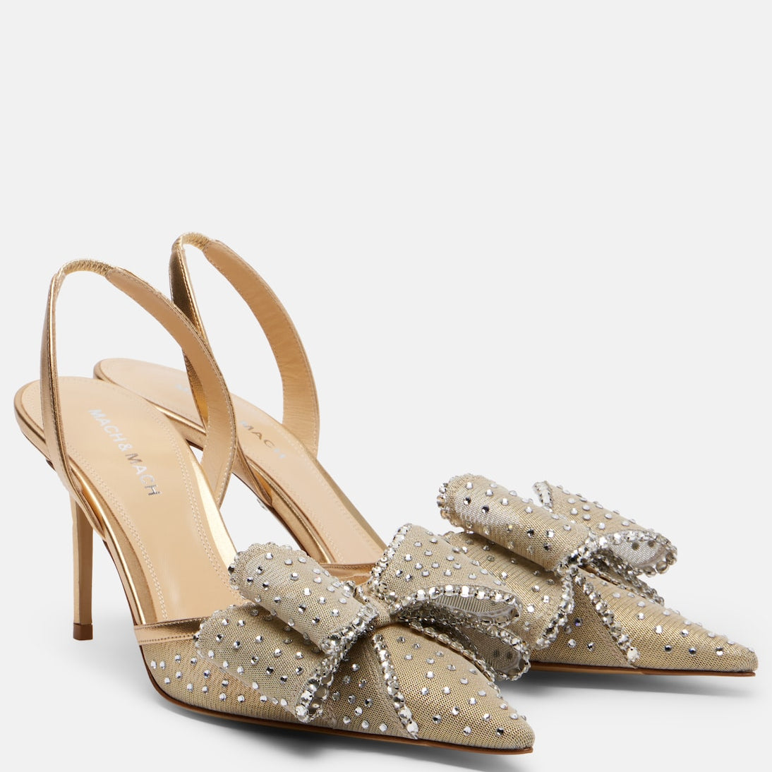 Mach & Mach - Le Cadeau 85 mesh slingback pumps