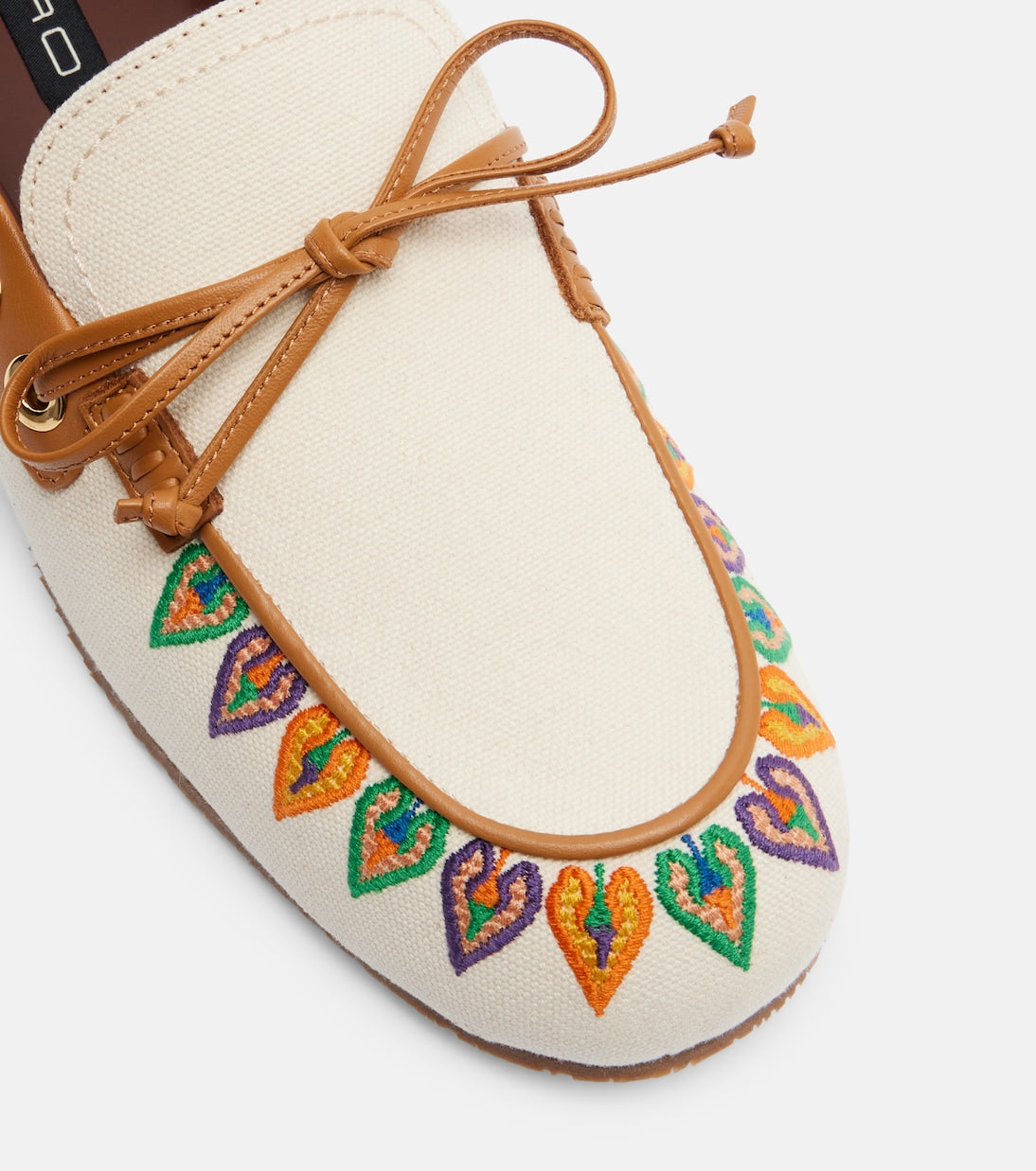 Etro - Embroidered canvas boat shoes