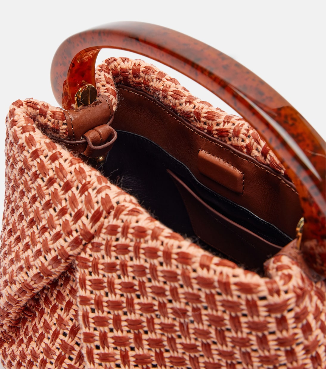 Dries Van Noten - Woven raffia-effect top-handle bag