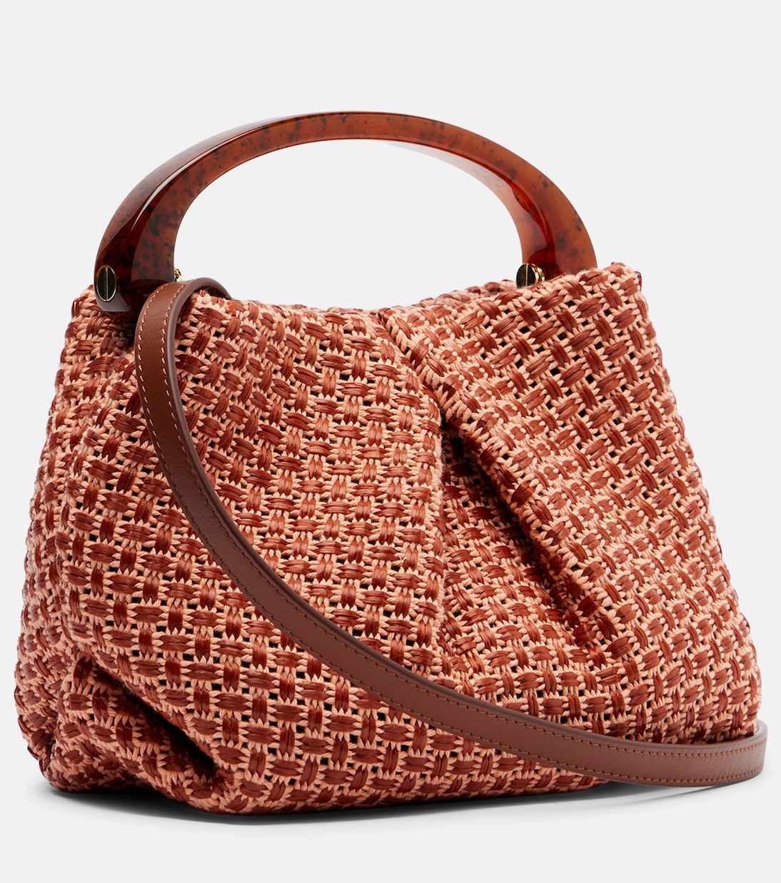 Dries Van Noten - Woven raffia-effect top-handle bag