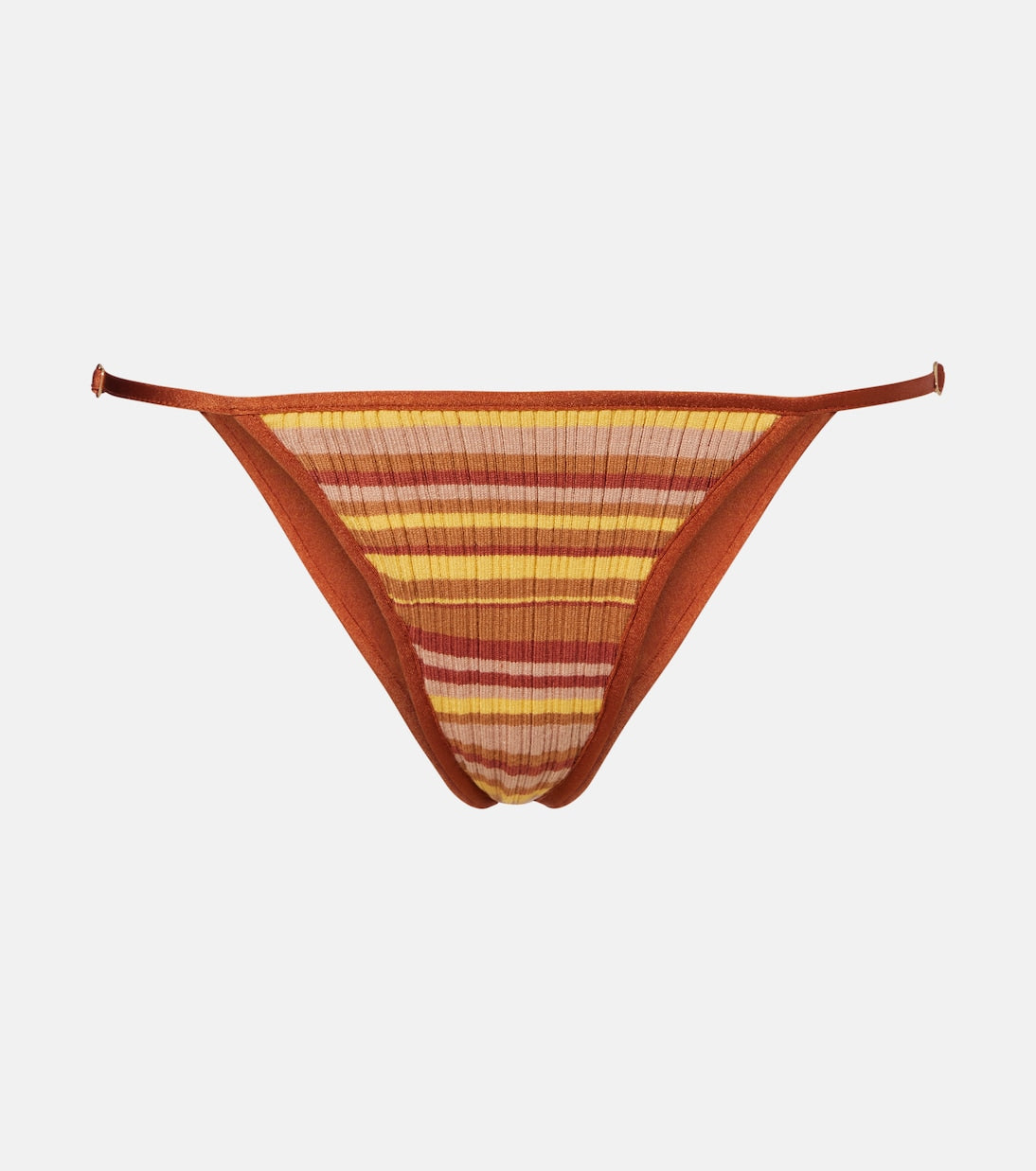 Bananhot - Ann ribbed-knit striped bikini bottoms