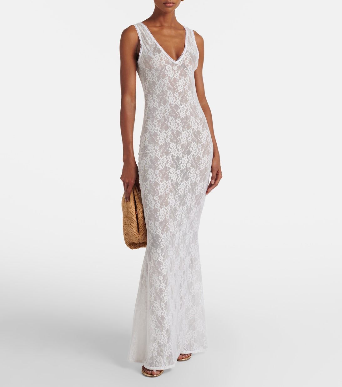Bananhot - Adel sheer lace maxi dress