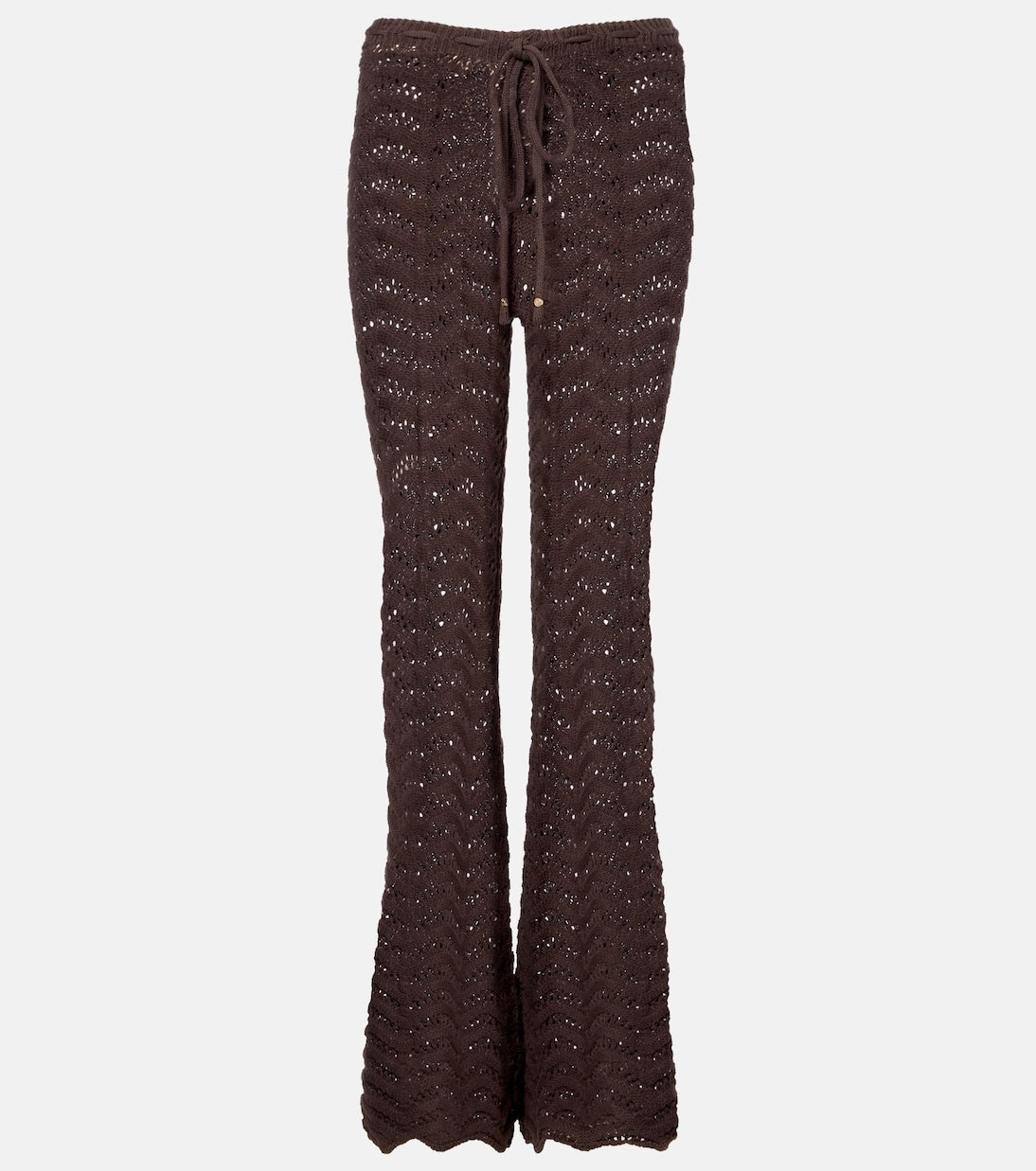 Bananhot - Kim open-knit cotton-blend flared pants