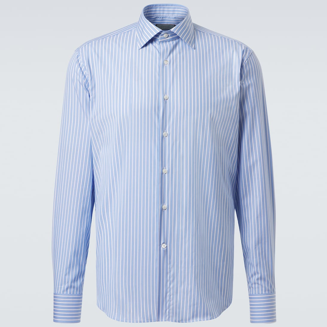 Canali - Striped cotton poplin shirt