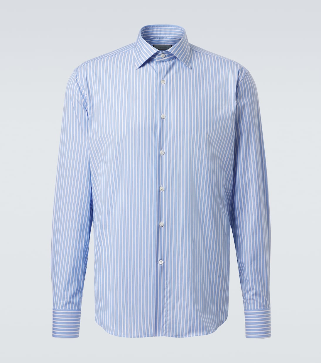 Canali - Striped cotton poplin shirt